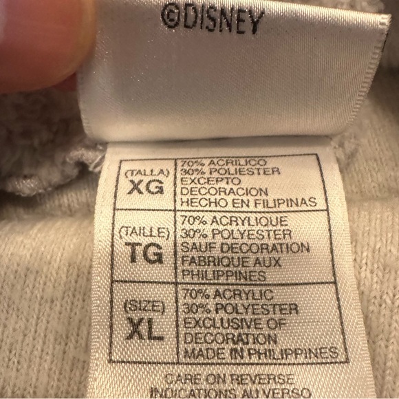 Disney Eeyore Ivory Fleece Pullover Embroidered Turtleneck Size XL - Picture 5 of 12